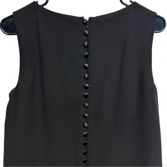 Talbots Black Pleated-Skirt Drop Waist Midi Dress with Bow Detail Size 8 - Picture 6 of 10